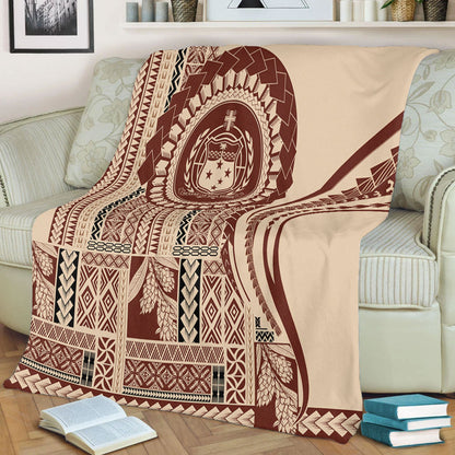 Samoa Premium Blanket Seal Samoan Siapo Brown Design