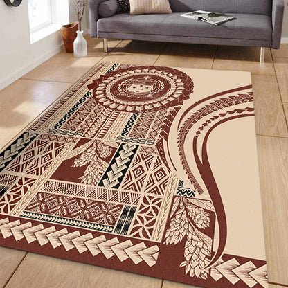 Samoa Area Rug Seal Samoan Siapo Brown Design