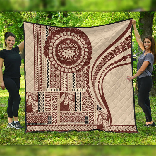 Samoa Premium Quilt Seal Samoan Siapo Brown Design
