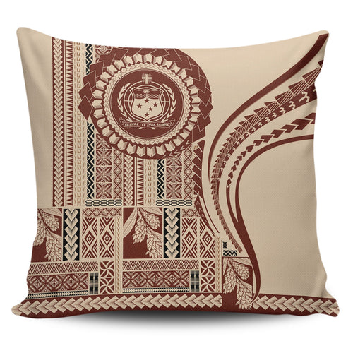 Samoa Pillow Cover Seal Samoan Siapo Brown Design