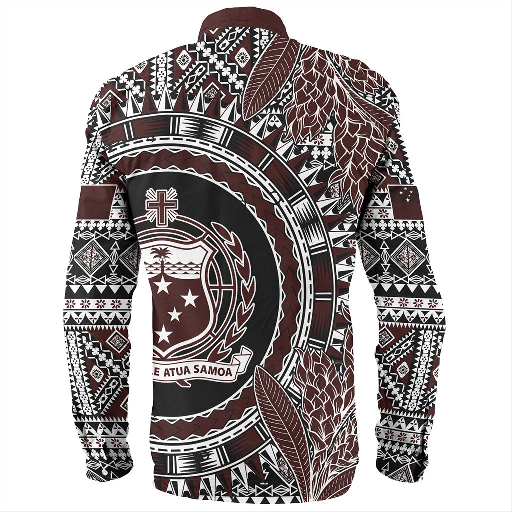 Samoa Long Sleeve Shirt Masi Dobby Special Design