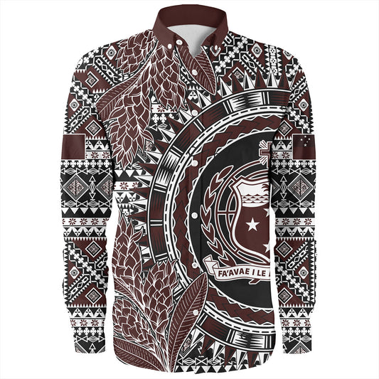 Samoa Long Sleeve Shirt Masi Dobby Special Design