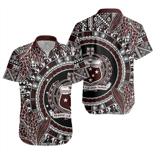 Samoa Short Sleeve Shirt Masi Dobby Special Design
