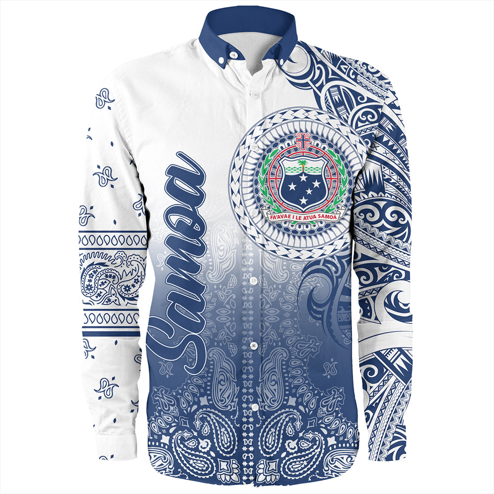 Samoa Long Sleeve Shirt Custom Pattern With Paisley Style