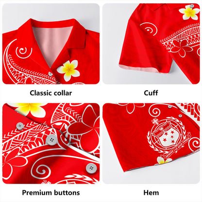 Samoa Hawaiian Shirt Polynesia Floral Tribal Ver.1
