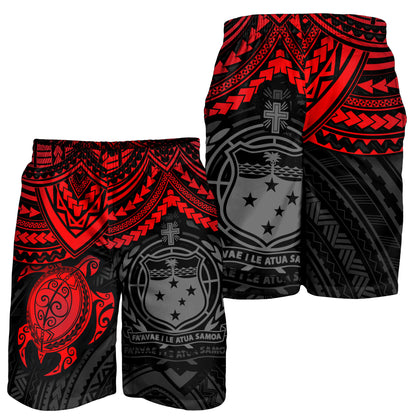 Samoa Polynesian Shorts (Men) - Red Turtle