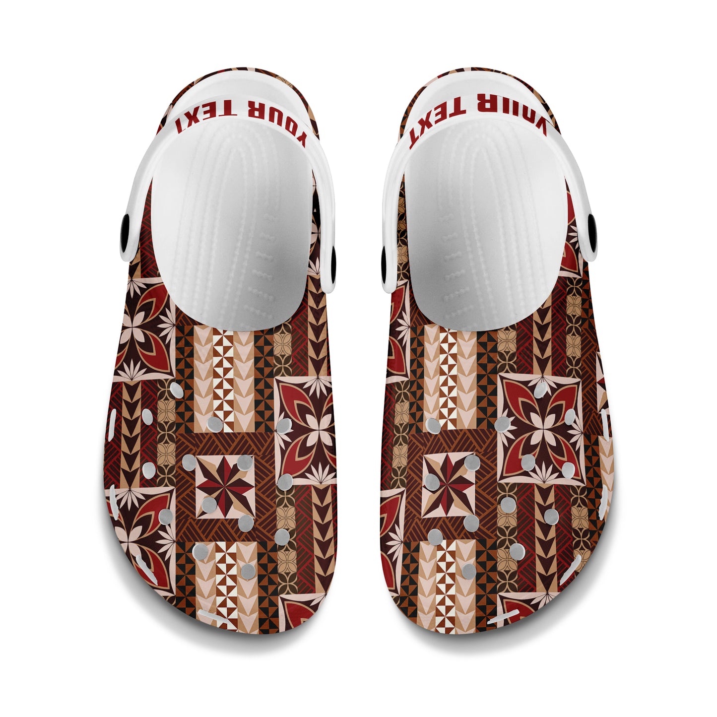 Samoa Clogs Shoes Custom Text Samoa Siapo Pattern Print