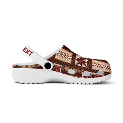 Samoa Clogs Shoes Custom Text Samoa Siapo Pattern Print
