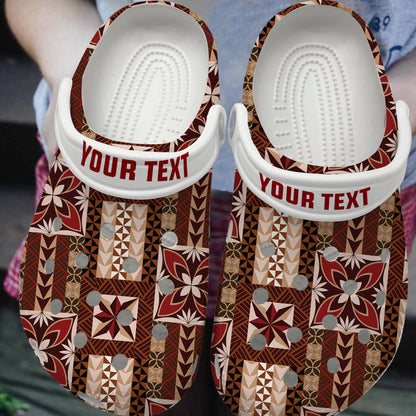Samoa Clogs Shoes Custom Text Samoa Siapo Pattern Print