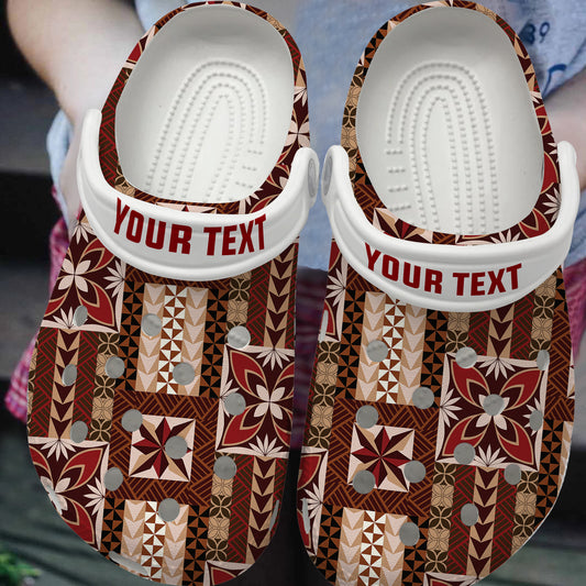 Samoa Clogs Shoes Custom Text Samoa Siapo Pattern Print