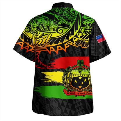 Samoa Hawaiian Shirt Tribal Polynesian Grunge Reggae