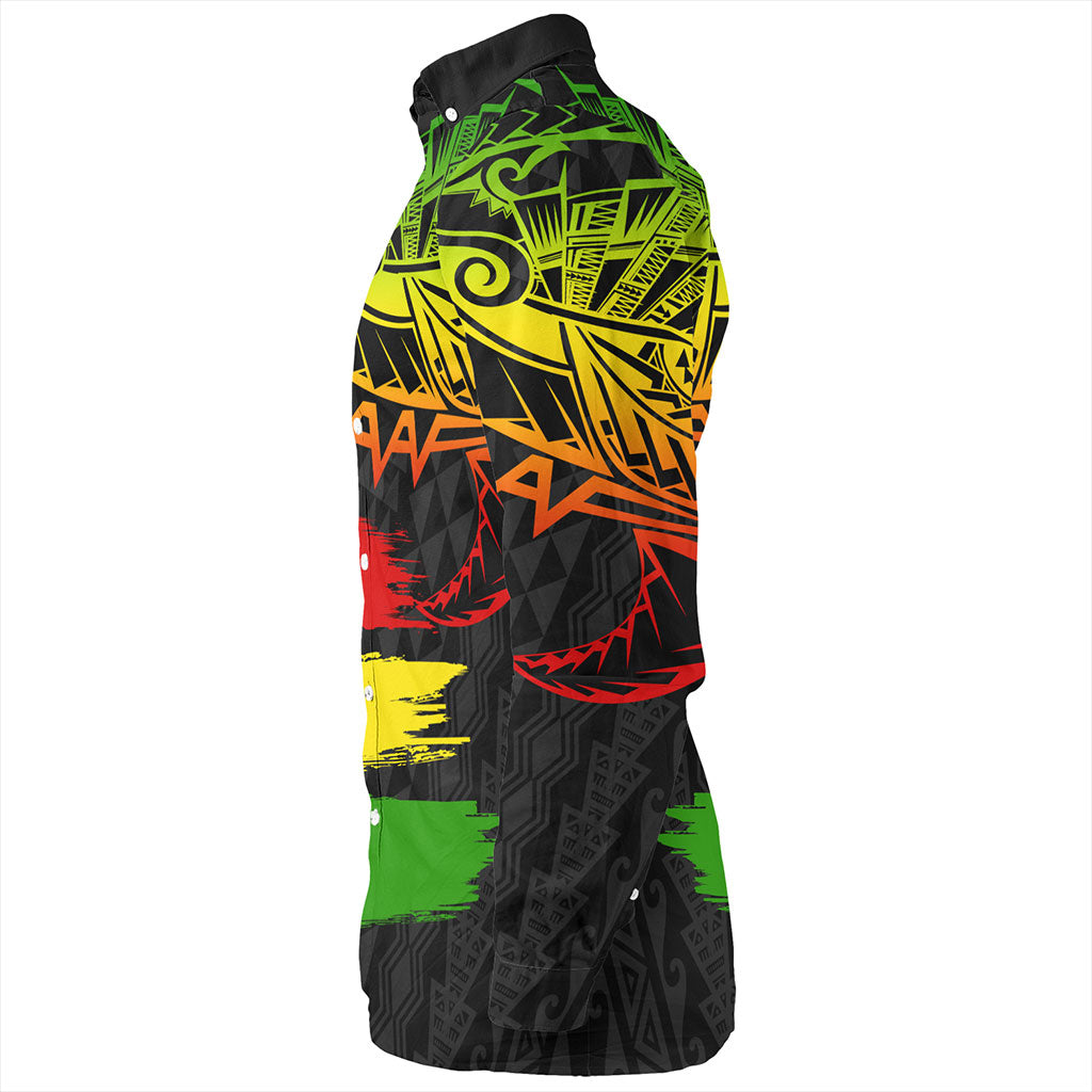 Samoa Long Sleeve Shirt Tribal Polynesian Grunge Reggae