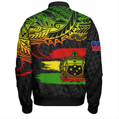 Samoa Bomber Jacket Tribal Polynesian Grunge Reggae