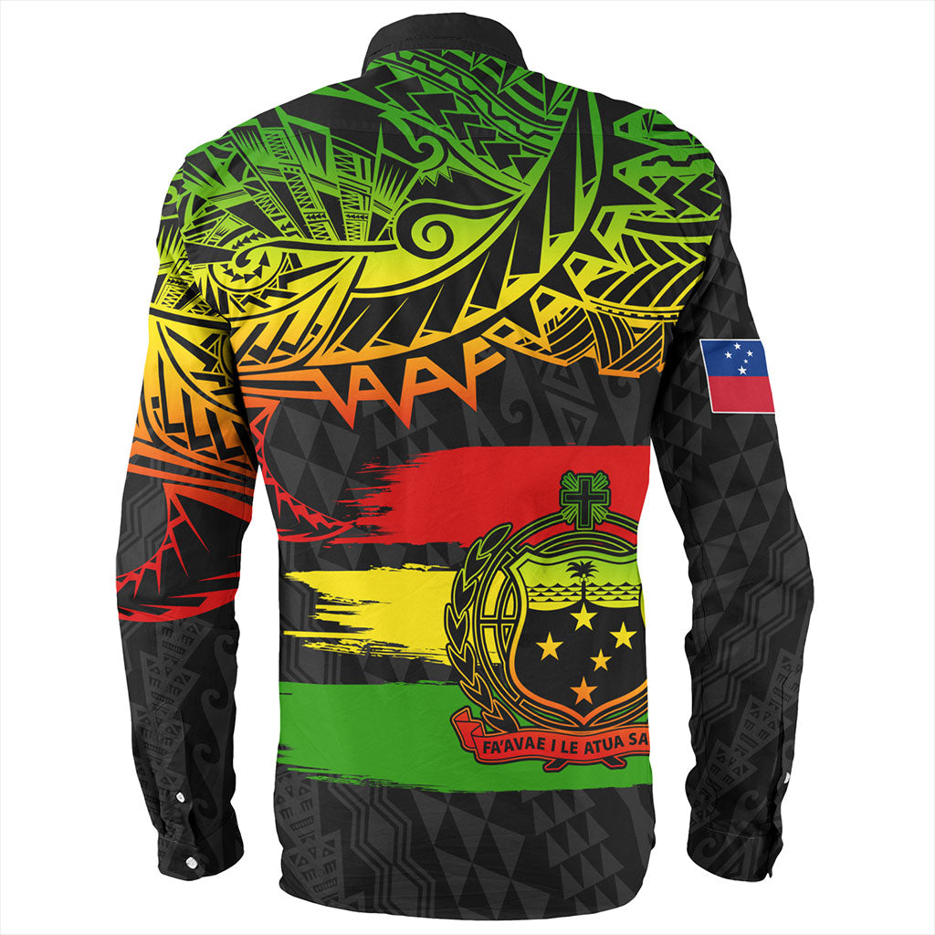 Samoa Long Sleeve Shirt Tribal Polynesian Grunge Reggae