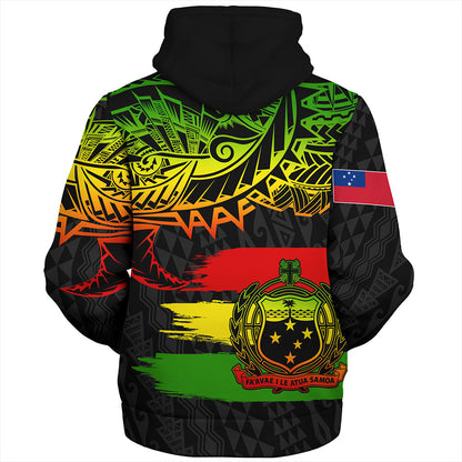 Samoa Sherpa Hoodie Tribal Polynesian Grunge Reggae