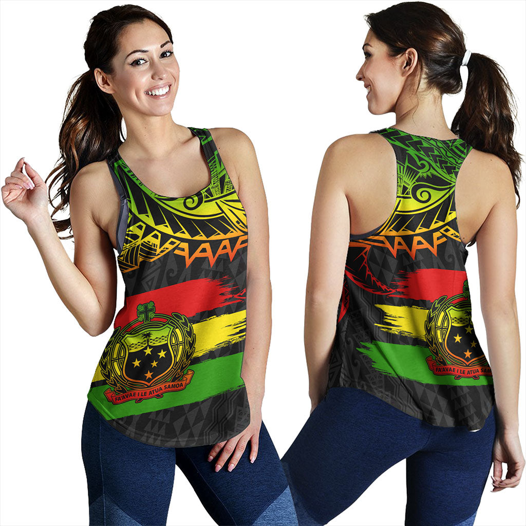 Samoa Women Tank Tribal Polynesian Grunge Reggae
