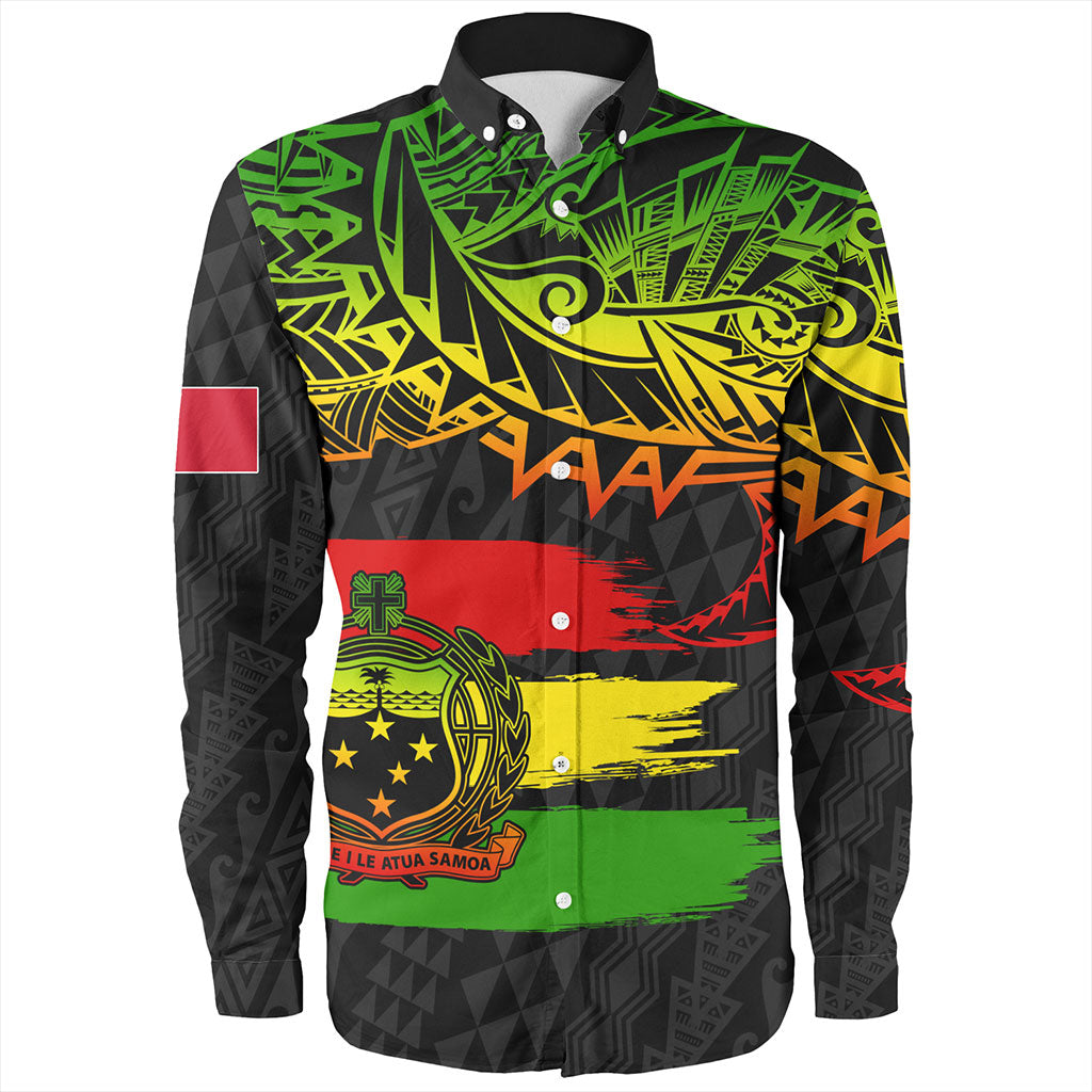 Samoa Long Sleeve Shirt Tribal Polynesian Grunge Reggae