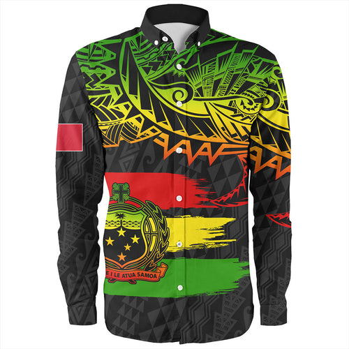Samoa Long Sleeve Shirt Tribal Polynesian Grunge Reggae