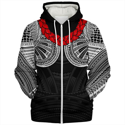 Samoa Sherpa Hoodie Ula Fala Tatau Design