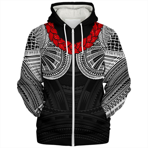 Samoa Sherpa Hoodie Ula Fala Tatau Design