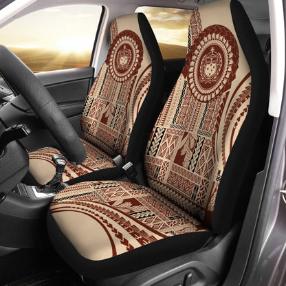 Guam Car Seat Covers Turtle Polynesian Pattern Blue Ver