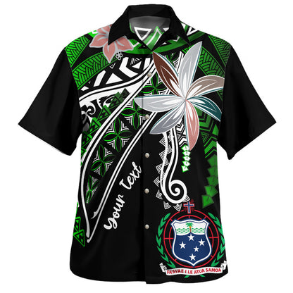 Samoa Hawaiian Shirt Custom Personalised Fanciful Forest Green