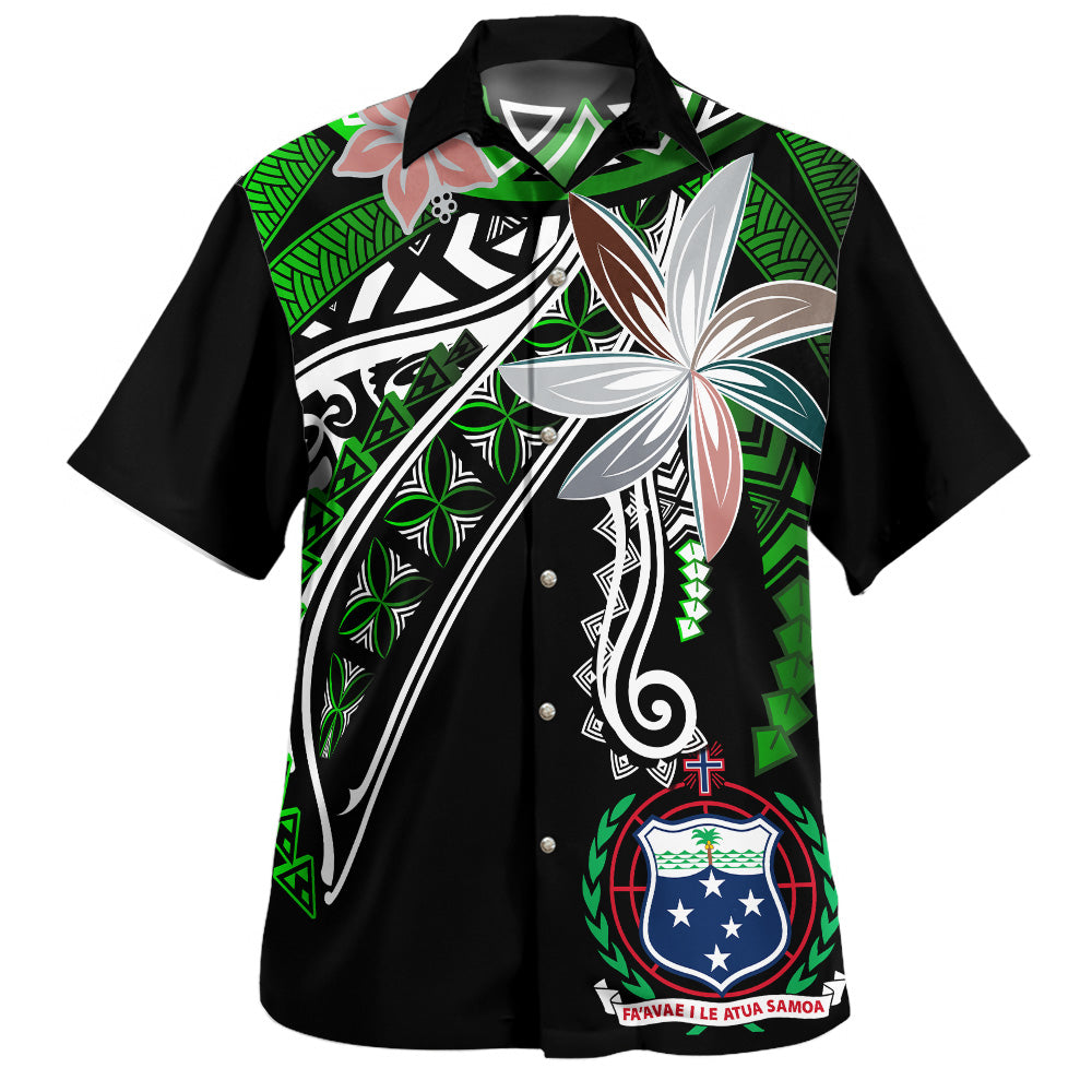 Samoa Hawaiian Shirt Custom Personalised Fanciful Forest Green