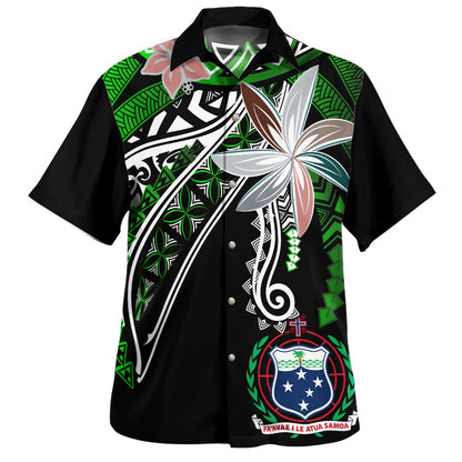 Samoa Hawaiian Shirt Custom Personalised Fanciful Forest Green