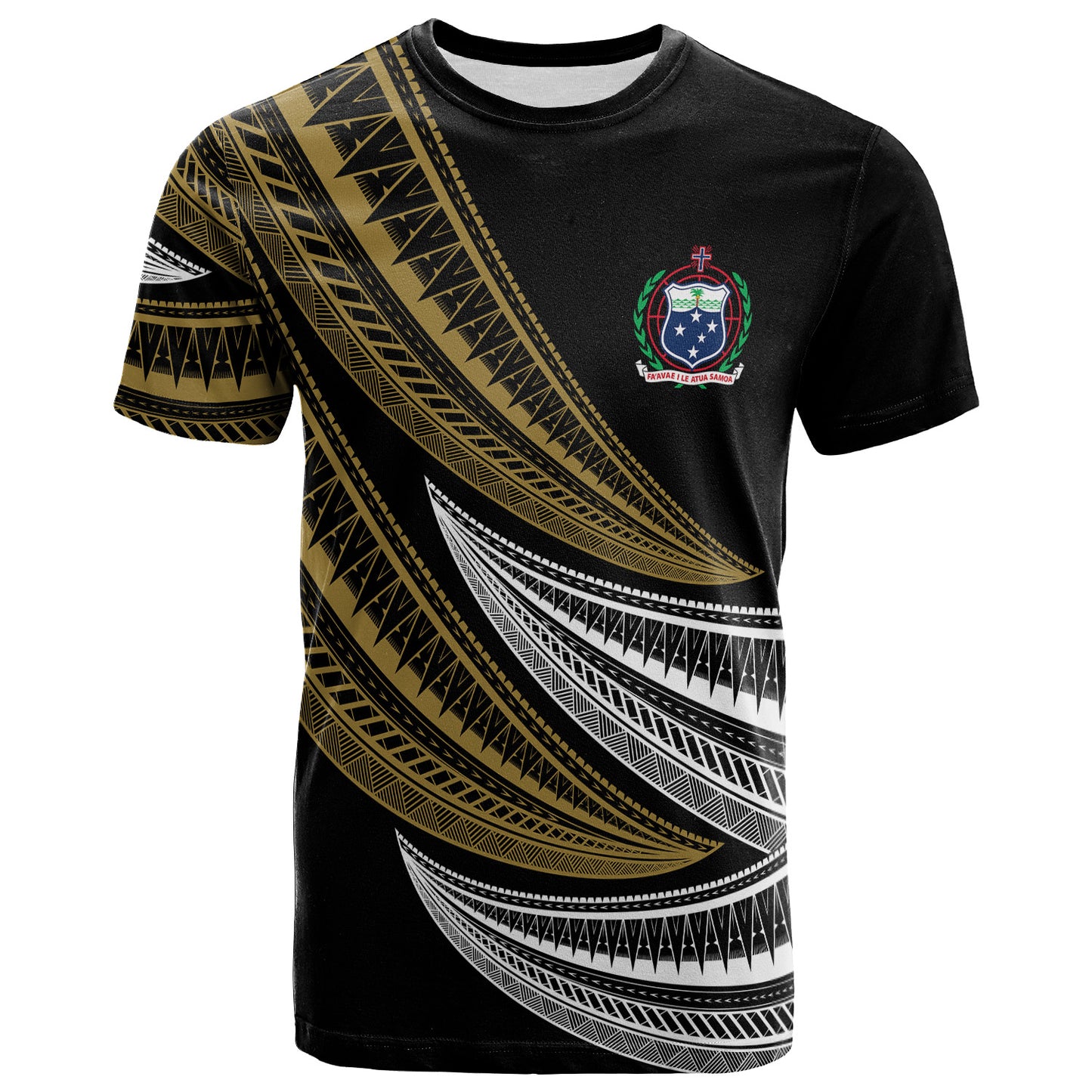 Samoa Custom Personalised T-Shirt - Wave Pattern Alternating