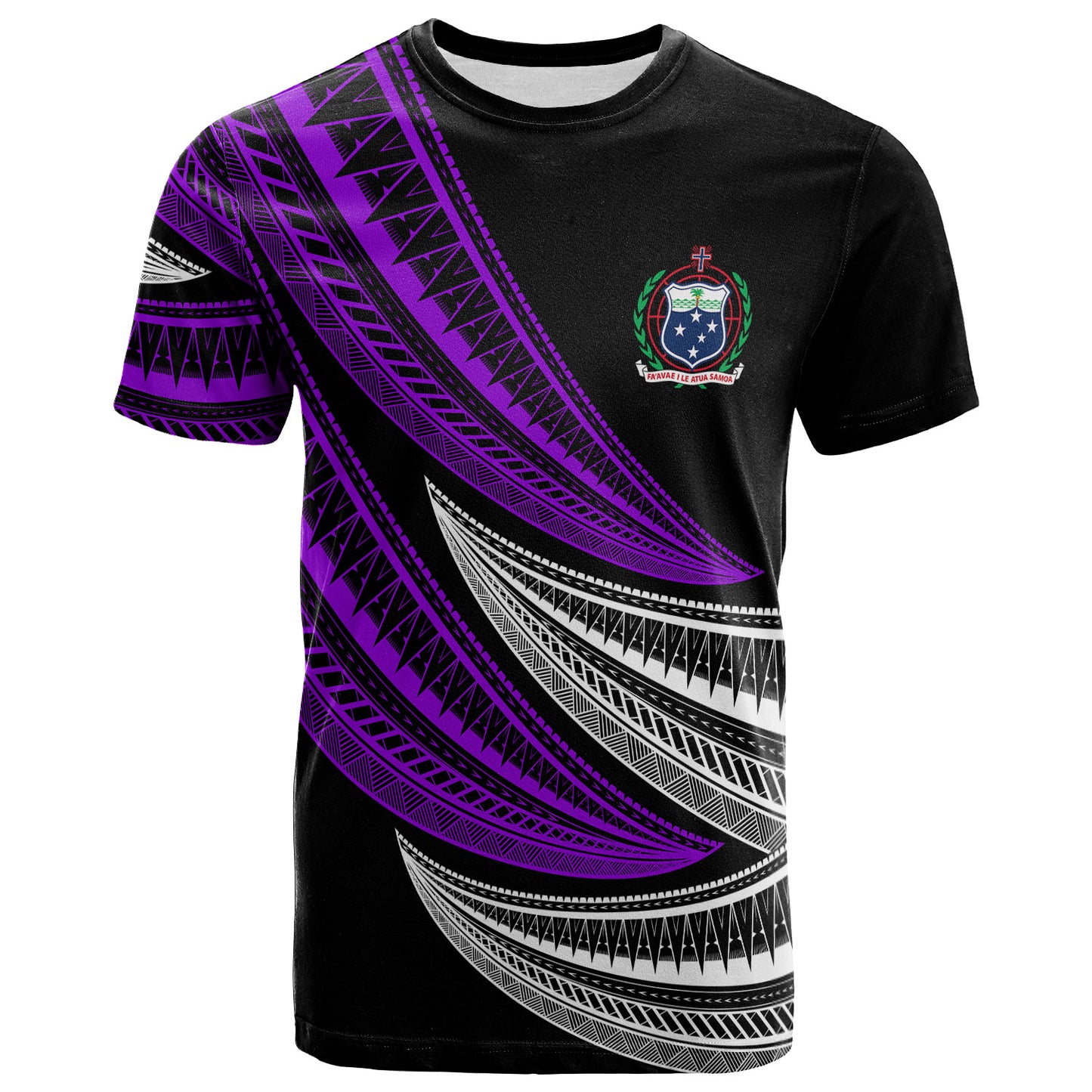Samoa Custom Personalised T-Shirt - Wave Pattern Alternating