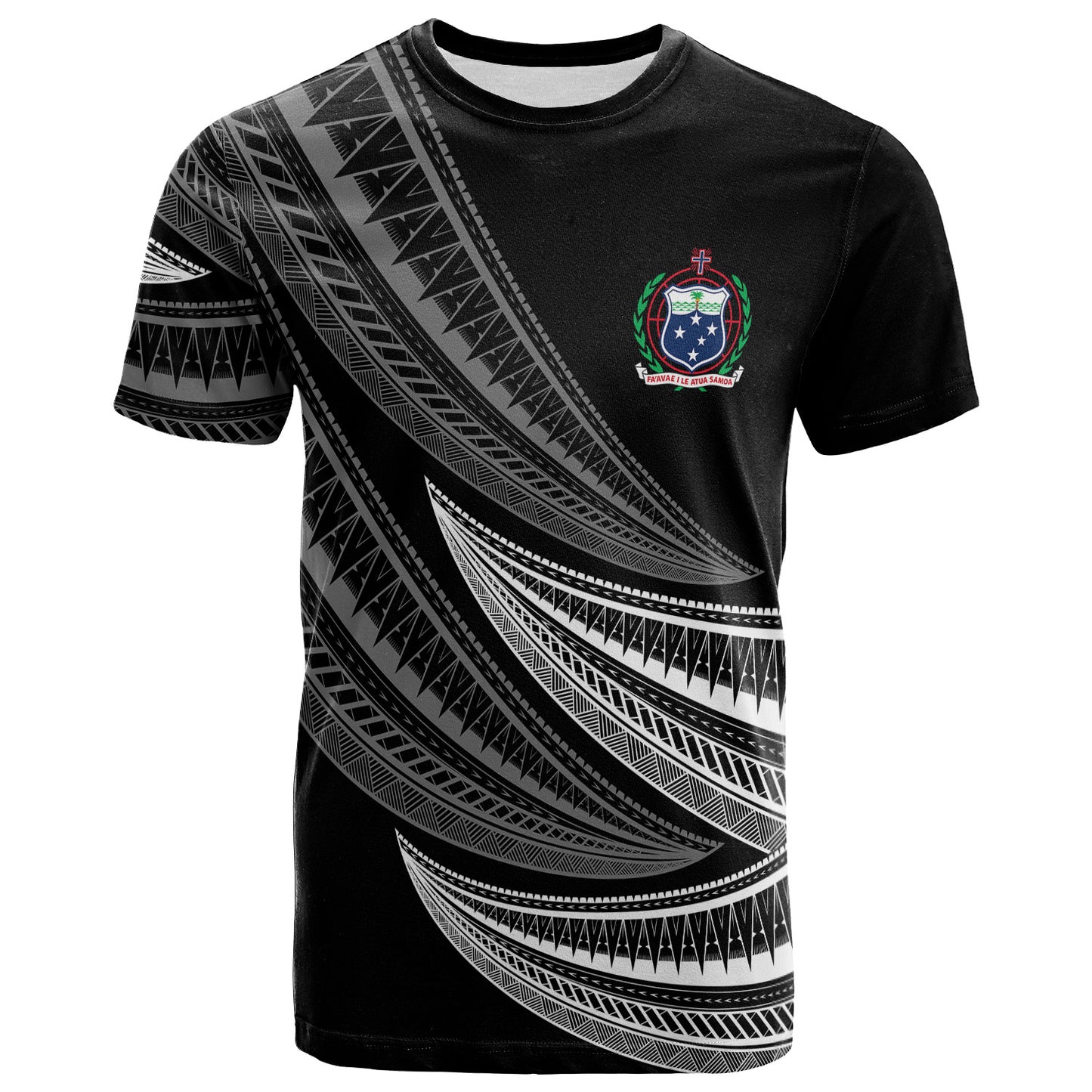 Samoa Custom Personalised T-Shirt - Wave Pattern Alternating