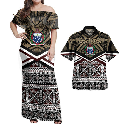 Samoa Combo Dress And Shirt  Masi Dobby Coat Of Arms