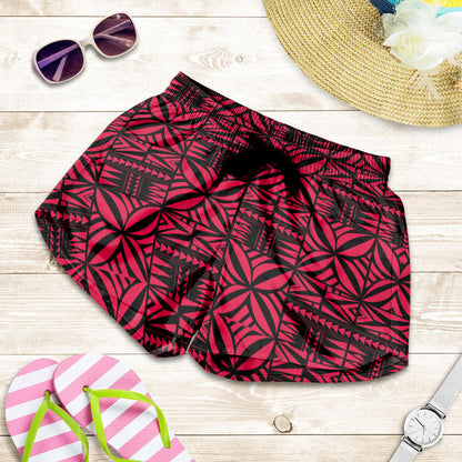 Samoa Women Shorts Design Stretch Print Fabric Pink