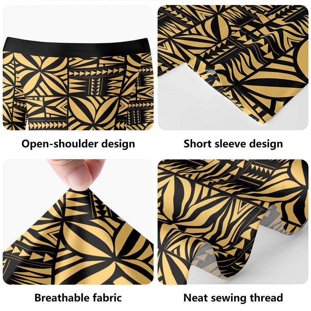 Samoa Short Sleeve Off The Shoulder Lady Dress Samoan Design Stretch Print Fabric