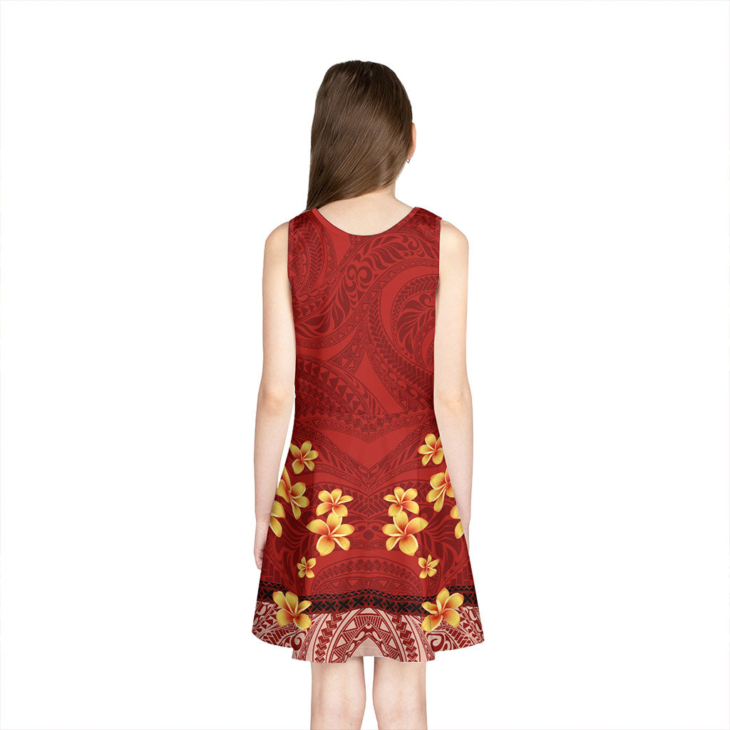 Samoa Girls Sleeveless Sundress Design Stretch Print Fabric