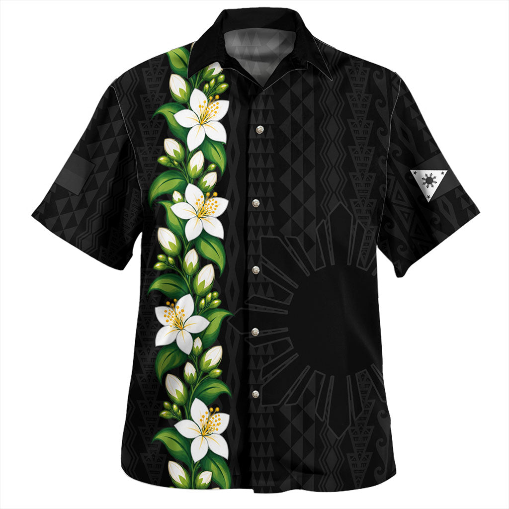 Philippines Filipinos Hawaiian Shirt Sampaguita Flower Tribal Polynesian Sun Island Style