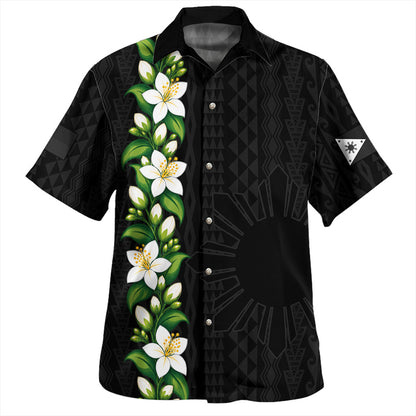 Philippines Filipinos Hawaiian Shirt Sampaguita Flower Tribal Polynesian Sun Island Style