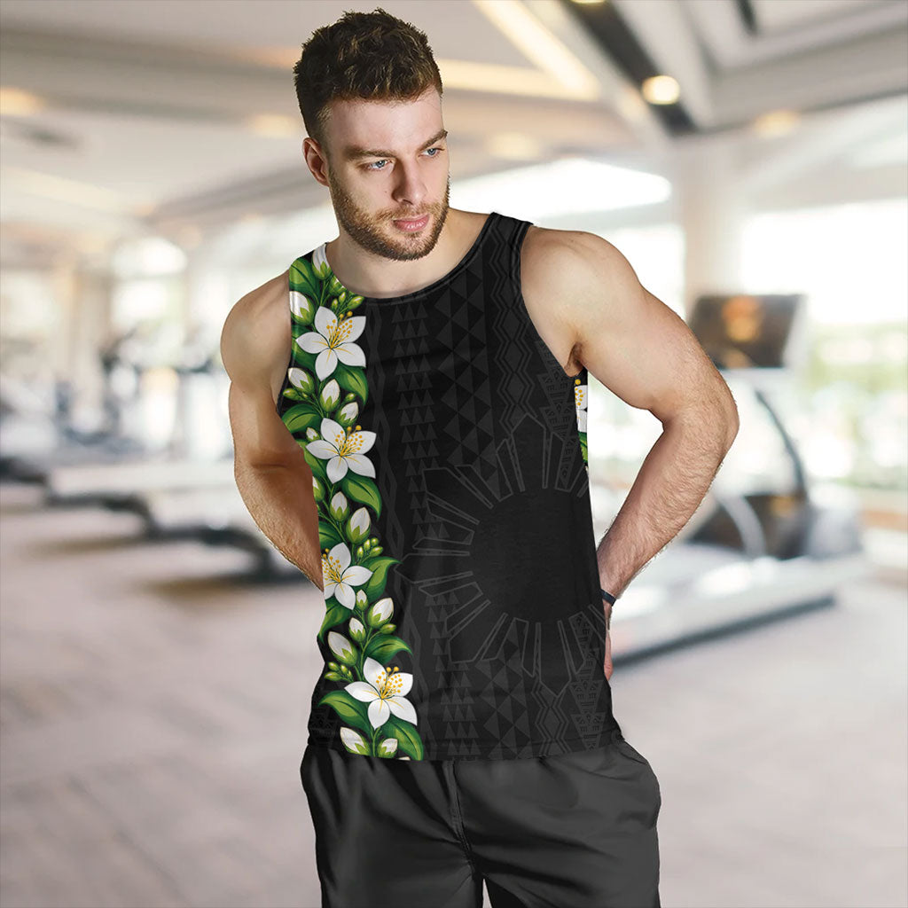 Philippines Filipinos Tank Top Sampaguita Flower Tribal Polynesian Sun Island Style