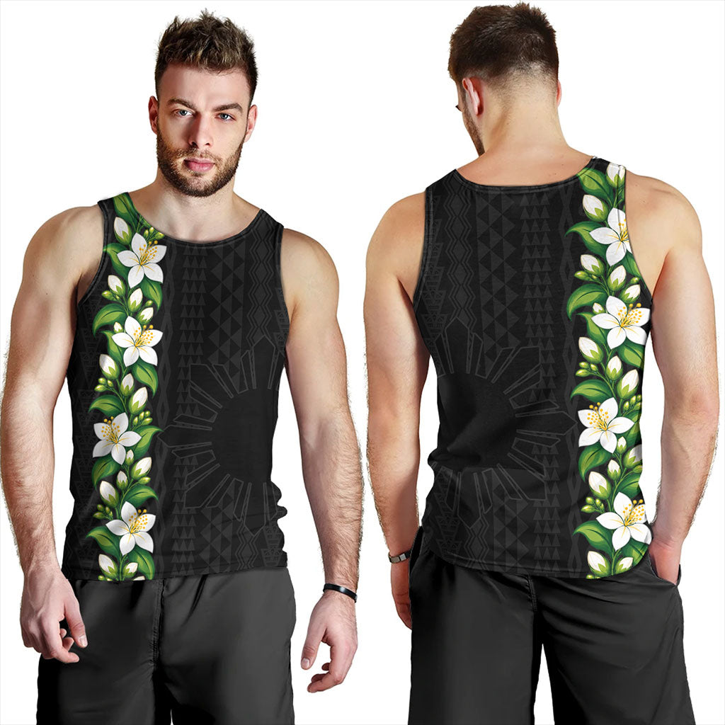 Philippines Filipinos Tank Top Sampaguita Flower Tribal Polynesian Sun Island Style