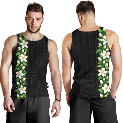 Philippines Filipinos Tank Top Sampaguita Flower Tribal Polynesian Sun Island Style