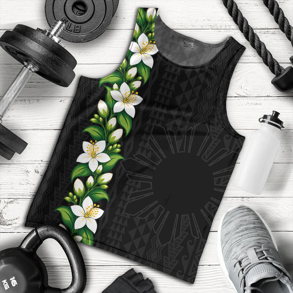 Philippines Filipinos Tank Top Sampaguita Flower Tribal Polynesian Sun Island Style