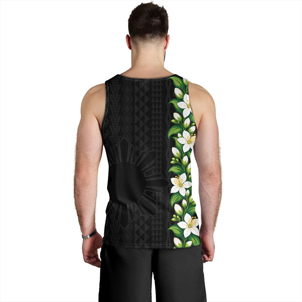 Philippines Filipinos Tank Top Sampaguita Flower Tribal Polynesian Sun Island Style