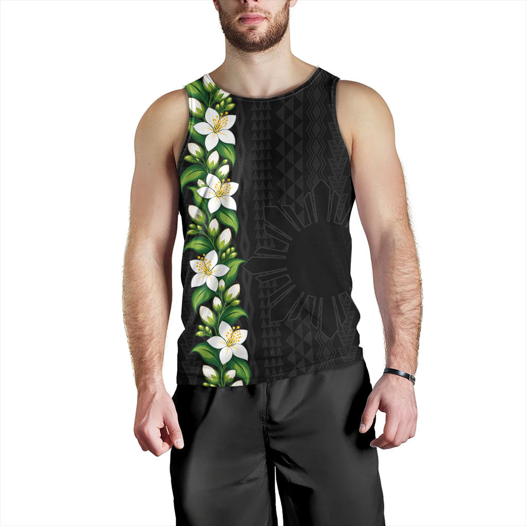 Philippines Filipinos Tank Top Sampaguita Flower Tribal Polynesian Sun Island Style