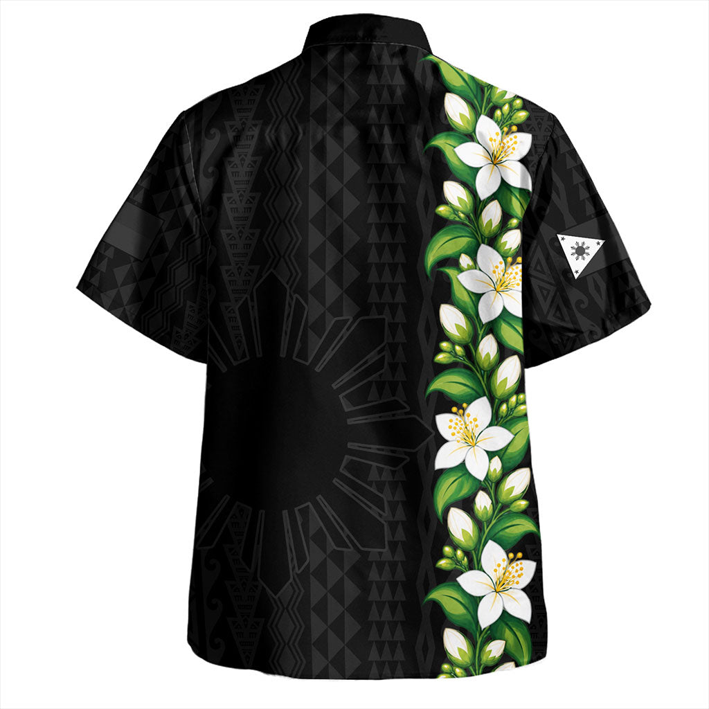 Philippines Filipinos Hawaiian Shirt Sampaguita Flower Tribal Polynesian Sun Island Style