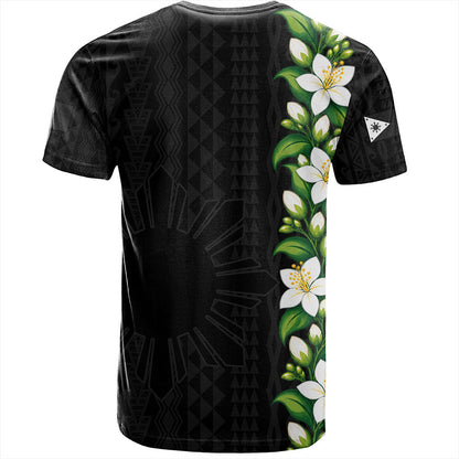 Philippines Filipinos T-Shirt Sampaguita Flower Tribal Polynesian Sun Island Style