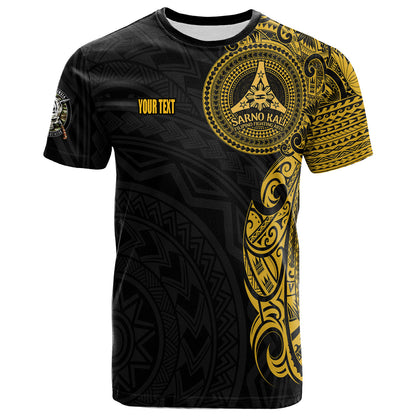 Sarno Kali Shield Filipinos T-Shirt Polynesian Half Sleeve Gold Tattoo With Seal Black