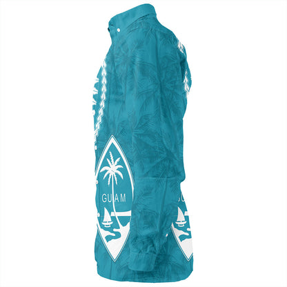 Guam Long Sleeve Shirt Seat Tribal Island Coconut Tree Design