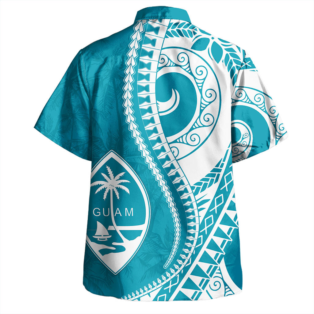 Guam Hawaiian Shirt Seat Tribal Island Coconut Tree Design