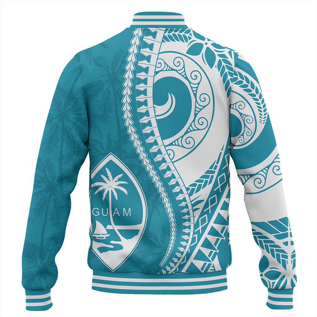 Guam Baseball Jacket Seat Tribal Island Coconut Tree Design