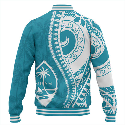 Guam Baseball Jacket Seat Tribal Island Coconut Tree Design